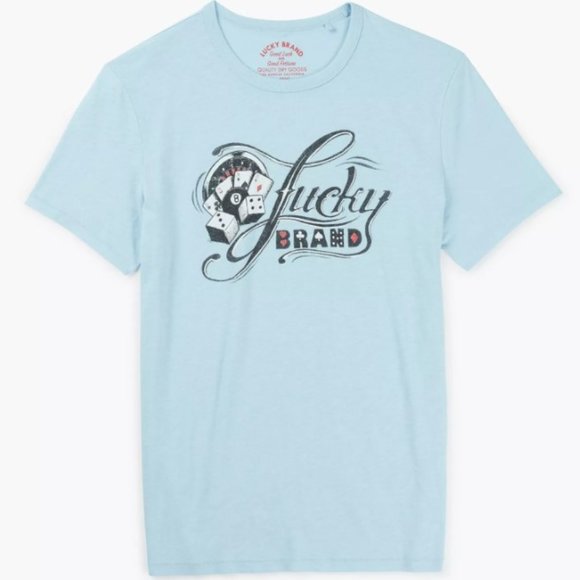 Lucky Brand Other - Lucky Brand Gambling Script Tee in Blue